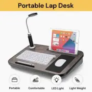 Portable Lap Desk with Light Cushioned Tray with Built-in Mouse Pad Laptops