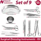 First Aid Bandage Suture Scissors Tweezers Forceps Bowls Surgical Dressing Tools
