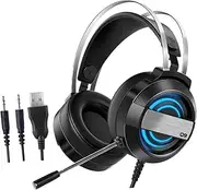 Gadpiparty 1Pc Gaming Headset with Microphone Comfortable Over Ear Design Noise Cancelling Earmuffs Surround Sound Effects for Long Gaming Sessions Computer and Laptop