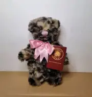 Charlie Bears "Itsy Bitsy" Posable 8" Multicolored Bear w/ Pink Bow - NEW W TAGS
