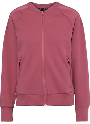 adidas Women Appliqued Jersey Zip Track Jacket Bubblegum Dusty Rose Pink Size XL