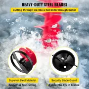 Ice Drill Auger with 20cm Diameter and 99cm Length, Includes Extension Rod