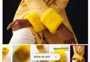 Anthropologie Yellow Fluffy Cuff Detached Faux Fur