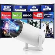 Quilted Northern Projector, 4K Full HD 1080P Mini Projector, 180° Rotation Video Projector Supports 2.4/5G Dual WiFi6, Bluetooth 5.0 with Android and OS 11.0, Auto Keystone Correction, Outdoor/Home