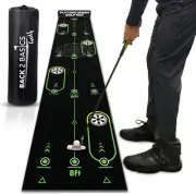 Back 2 Basic Golf Putting Mat – Premium Golf Hitting & Putting Mat for Indoor an