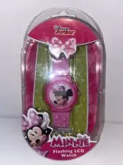 Disney Minnie Mouse Flashing LCD Kids Watch Pink NIB
