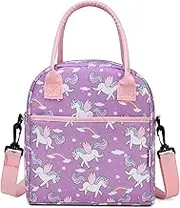 Lunch Box Bag for Girls,VASCHY Insulated Lightweight Lunch Box Tote for Little Girls School Daycare Kindergarten Unicorn