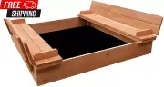 Keezi Kids Sandpit, Wooden Water Table Sand Pit Play Toys Sandcastle Garden Pati