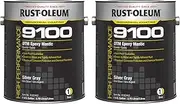 Rust-Oleum High Performance 9100 System DTM Epoxy Mastic Coating, Silver Grey, 3.78 Litre (Pack of 2)