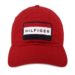 【Tommy Hilfiger】經典字母繡線旗標女款棒球帽(深紅色)