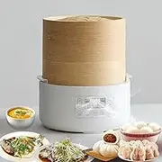 Electric Food Steamer 1300W, 4L/6L Intelligent Vegetable Bamboo Steamer with Stackable Steam Baskets,90 Minute Timer+ 24h Reservation,Auto Shut-Off,BPA-Free,Insulation Household Steamed Seafood 3L