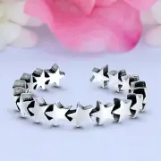 5mm Stars Band 925 Sterling Silver Toe Ring Thin Adjustable Toe Ring