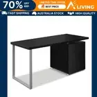 Computer Desk Drawer Black 140CM Home Office Furniture Workstation Study D BK-AB