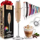 Zulay Kitchen Powerful Milk Frother Wand - Ultra Fast Handheld Drink Mixer - Ele
