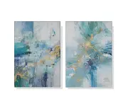 Shiny Blue 2 sets White Frame Canvas