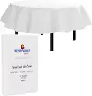 White Vinyl Tablecloths - 70 In. round - Pack of 1 round Tablecloth - White Flan