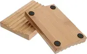 COLLBATH 2pcs Bamboo Soap Holder with Wavy Design Soap Dish for Shower Bathroom Kitchen Lightweight Space-Saving Soap Storage Tray for Bar Soap and Drainage