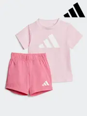 adidas Pink Essentials T-Shirt and Shorts Set Infant Kids (E66819) | $53