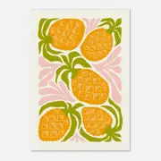 Galrie Vibrant Pineapple Print Wall Art from Abstract Fruit Collection for Kitchen Decor, Poster Only, 50 x 70cm (20 x 28inch)