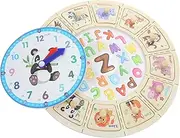 Toyvian Wooden Animal Teaching Clock for Portable Cognitive Fun Interactive Recognition for Boys Durable Educational Puzzle Game