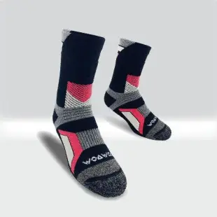 WOAWOA 銀纖維羊毛登山襪-高筒(美麗諾羊毛 100%羊毛紗線 羊毛襪 登山襪 保暖襪 除臭襪)