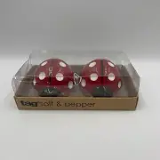 Lady Bugs Figural Salt And Pepper Shakers Tag New