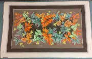 V LARGE Amanda Lawford Hand-Painted Needlepoint Canvas FALL FOLIAGE RUG & FIBERS