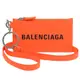 BALENCIAGA 巴黎世家 594548 品牌LOGO頸掛牛皮證件零錢包.螢光橘