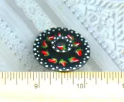 Dollhouse Miniature Hand Painted Chip n Dip Plate by Sue Ayers Black Peppers # 1