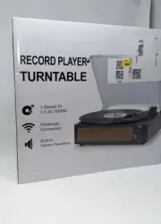 WOCKODER Vinyl Record Player With Speakers New With Box
