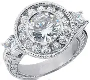 1 carat Semi-mount Round Diamond Engagement Wedding 14k Gold Ring