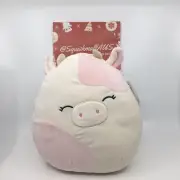 Unique DEFECT WONKY FACE Caedyn the Pink 10” Cow Squishmallow Collector Item