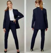 Spanx Womens Perf Collarless Blazer Classic Navy M Rayon/Nylon