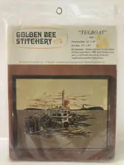 Golden Bee Stitchery 1976 Embroidery Kit Tugboat Lighthouse Sealed Vintage