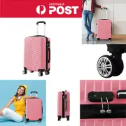 suitcase 20" slim travel holiday pack luggage pink lightweight