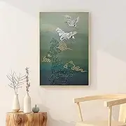 Hand-Painted Oil Painting - Modern Large Size Wall Art Chinese Style Fairy Crane Texture Painting,Sofa Background Living Room Bedroom Home Decorations,As Shown,90 X 140 Cm(36"X56")