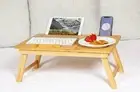 Foldable Bamboo Laptop Bed Tray Table - Multi-Position Adjustable Tilt Surface
