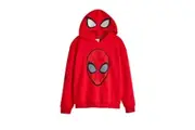 Spider-Man Childrens/Kids Face Hoodie (Red) - UTNS8190