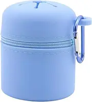 Ｓｉｍｈｏａ Silicone Fly Fishing Box Case Collector with Carabiner Fly Box Organizer for Fishing Outdoor, Light Blue