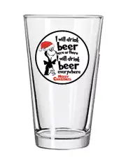 Christmas - I Will Drink Beer - 16oz Pint Beer Glass Pub Style Barware Seltzer