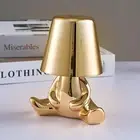 Bedside Touch Control Table Lamp, Thinker Golden Man Statue LED Table Lamp, U...