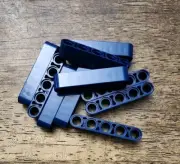 Lego Dark Blue Technic, Liftarm, Thick 1 X 5 QTY 10. Part No. 32316