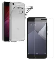 For XIAOMI REDMI NOTE 5A CLEAR CASE + TEMPERED GLASS SCREEN PROTECTOR SHOCKPROOF