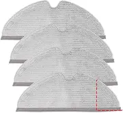 [Jorllina] 4Pcs Upgrade Full Microfiber Mopping Cloth Pads Compatible with Roborock S6, S6 Pure, E4, S6 MaxV, S5 Max, S5, E35 and E2 Robot Vacuum Replacement Parts