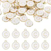 52pcs Letter Charm, Alphabet C Pendants Beads Charm, White