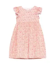 Il Gufo Liberty Floral-Printed Crewneck Dress 12,9M,4Y,18M,3Y,2Y,18,9,12M PINK/RED/MULTI