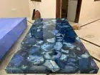 48" x 24" Agate Dining Table, Blue Agate Console Table, Blue Agate Dining Table