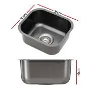 Cefito Kitchen Sink 30X36CM Stainless Steel Nano Basin Single Bowl Dishes Black
