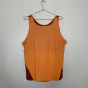 Nike Tank Size 1X Top Yoga Dri-Fit Orange Burgundy Open Back Sleeveless NEW