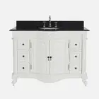 Rosette Granite Top Vanity White